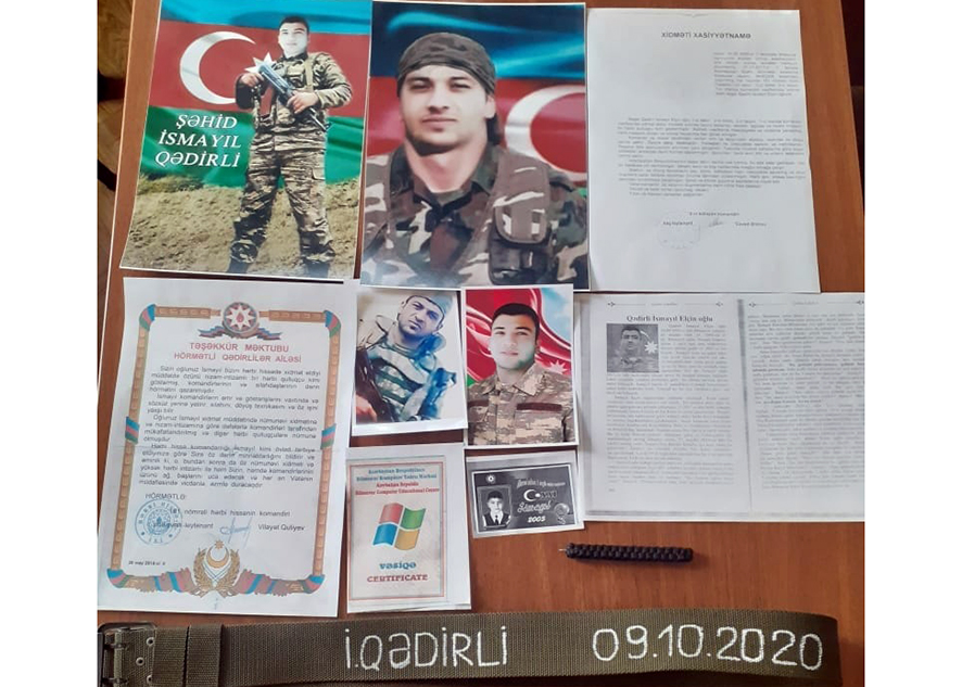 II Vətən müharibəsi şəhidinə məxsus materiallar Muzeyə təqdim edilib