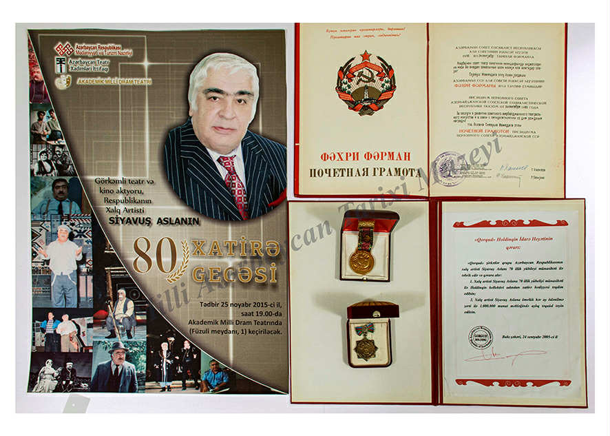 Tanınmış aktyor Səyavuş Aslanın muzeydə qorunan materiallarını təqdim edirik