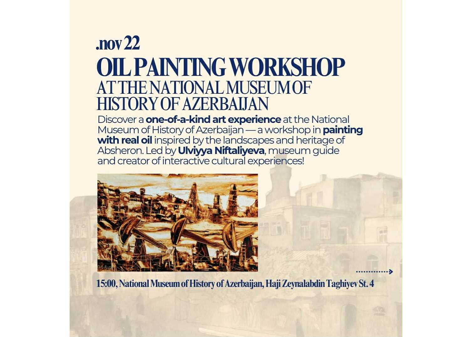 Muzeydə neftlə rəsm üzrə ustad dərsi keçiriləcək