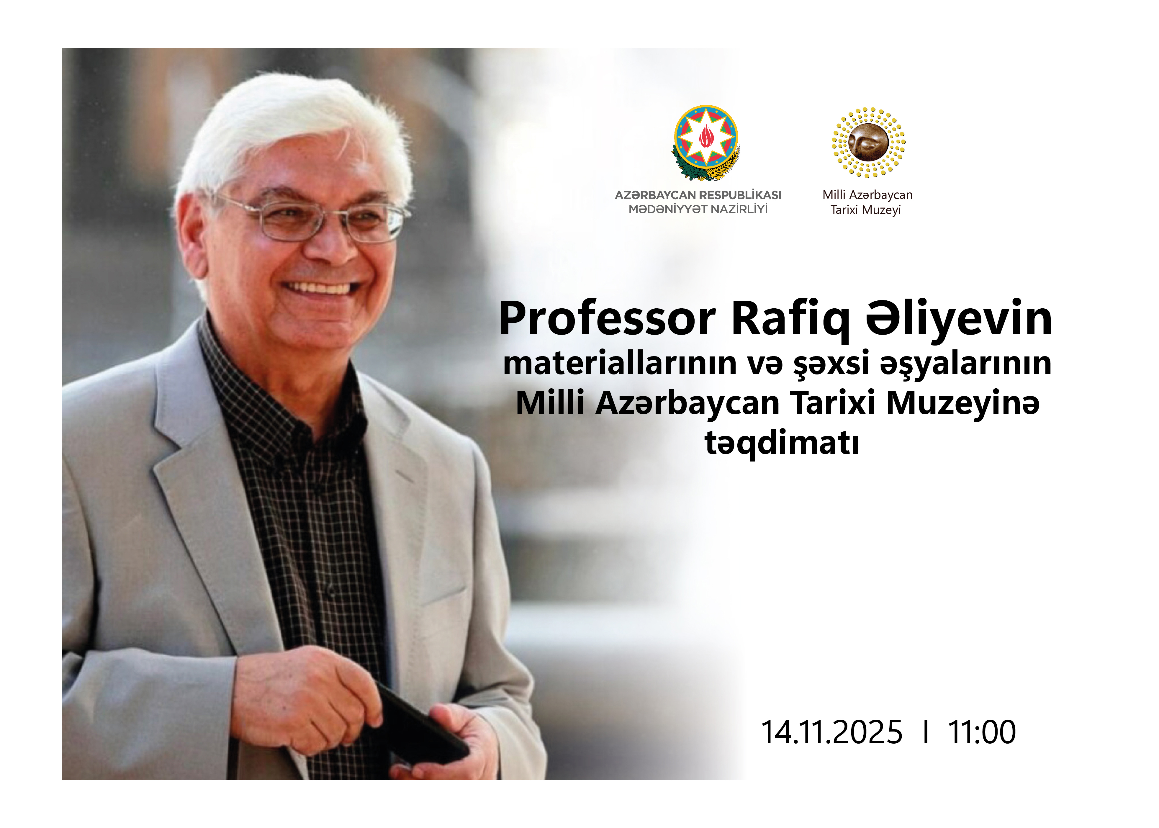 Muzeydə Professor Rafiq Əliyevə məxsus materialların təqdimat mərasimi keçiriləcək