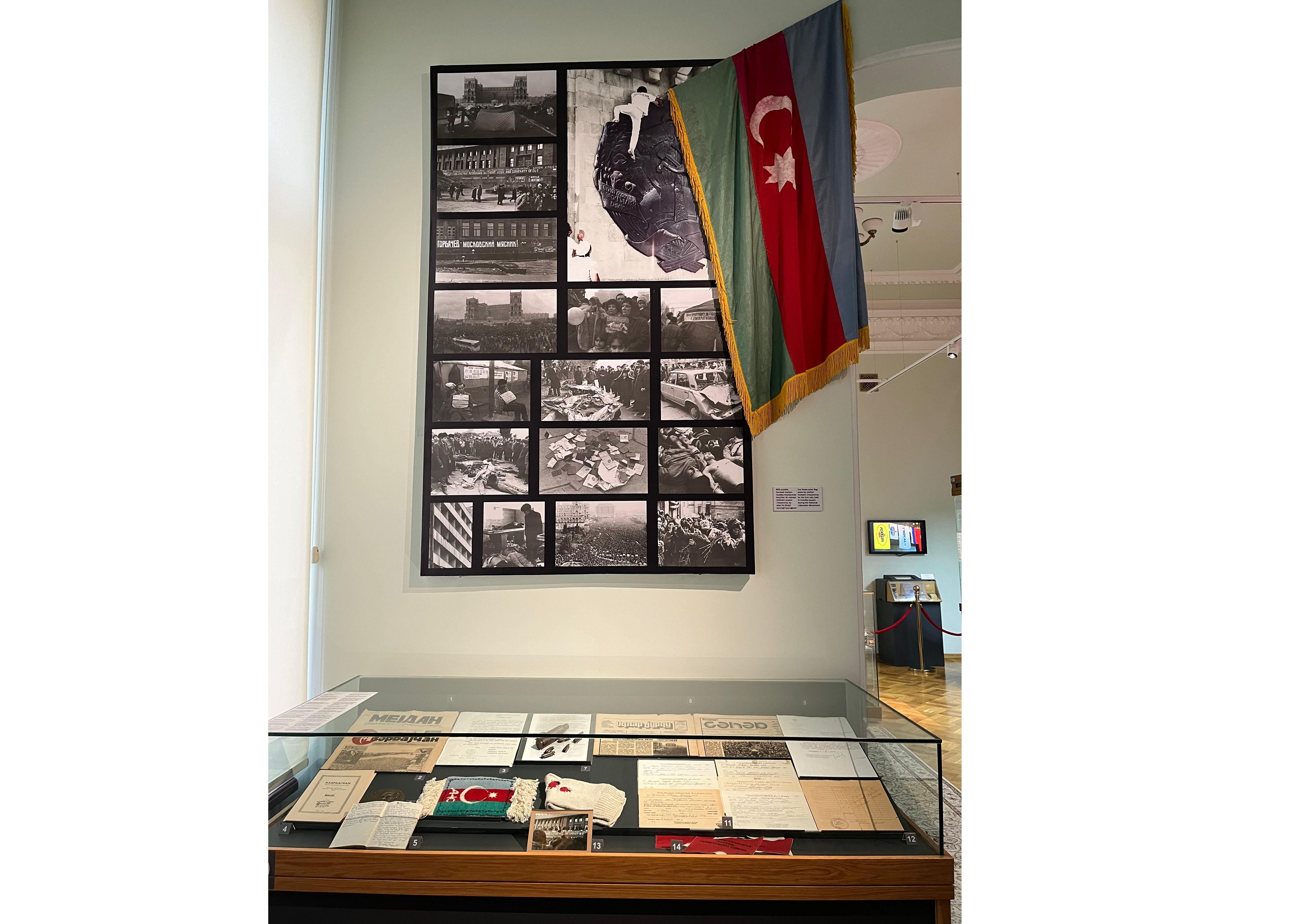 Muzeyin ekspozisiyasında 20 Yanvar faciəsini əks etdirən eksponatlar nümayiş olunur