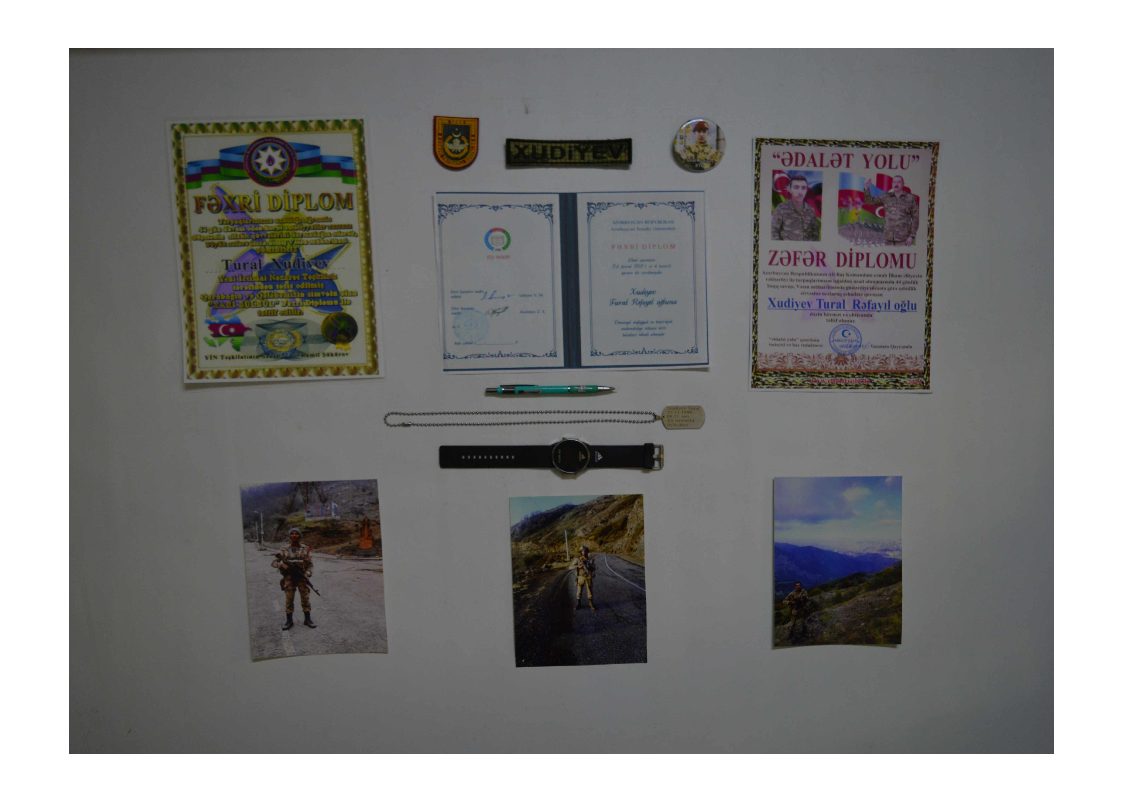 Muzeyə Vətən Müharibəsinin şəhidi Tural Xudiyevə məxsus yeni materiallar daxil olub
